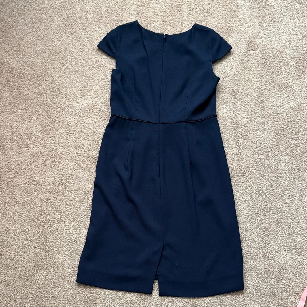 J. Crew Elegant Navy Cap Sleeve Dress Size 4